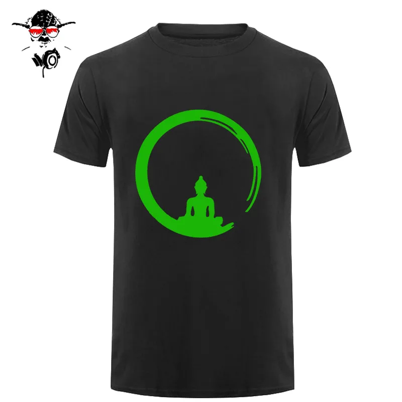 С коротким рукавом пользовательские дзен медитация Будда Футболка мужская гик его и ее дна футболки
