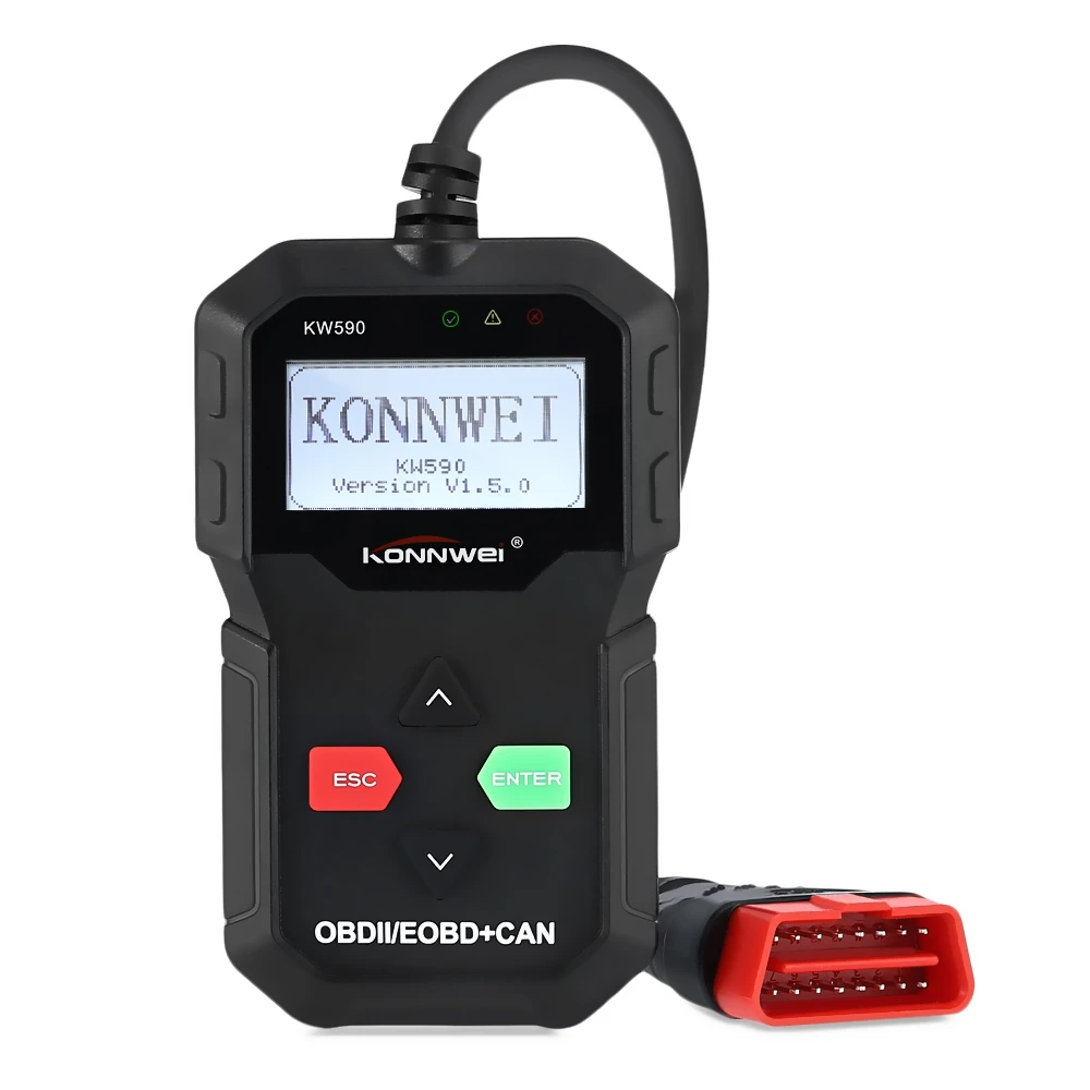 KONNWEI KW590 OBDII/EOBD 12 В может автоматически код сканер Поддержка компьютера Системы протокол