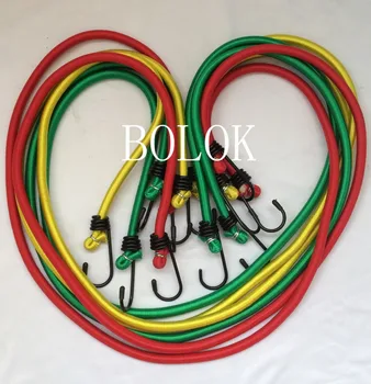 

2PCS 8mm *120cm length tent elastic cords bungee elastic Rope Tied High Luggage Rope with hook in both end