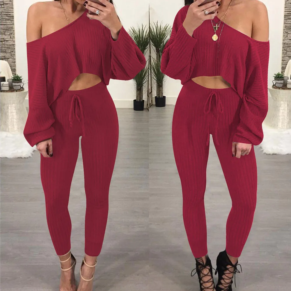 

feitong 2Pcs Women Tracksuit Sweatshirt Pants Sets sexy women tracksuits ensemble femme short et haut #3.5