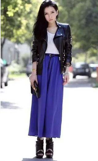Free Shipping New Brand Designer Hot Sale Candy Colors High Quality Sexy Long Chiffon Skirt Pink Blue Black Red White Green C003 Free Shipping New Brand Designer Hot Sale Candy Colors High Quality Sexy Long Chiffon Skirt Pink Blue Black Red White Green C003