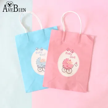 

AVEBIEN 20pcs Baby Birthday Party Souvenirs Chocolate Paper Gift Bag Boy & Girl Gift Bags Birthday Party Decorations Candy Bags