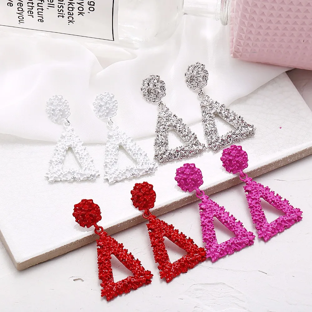 

2019 Statement Geometric triangle Drop Earrings for Women Fashion Vintage Small Metal Dangle Earring Female Jewelry