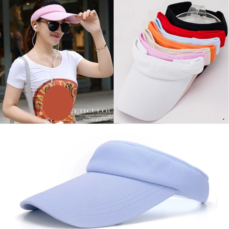 

Summer 1pc Women Men Unisex Outdoor Wide Brim Sun Visor Golf Tennis Hat Adjustable Beach Sports Cap Summer Travel Sun Hat