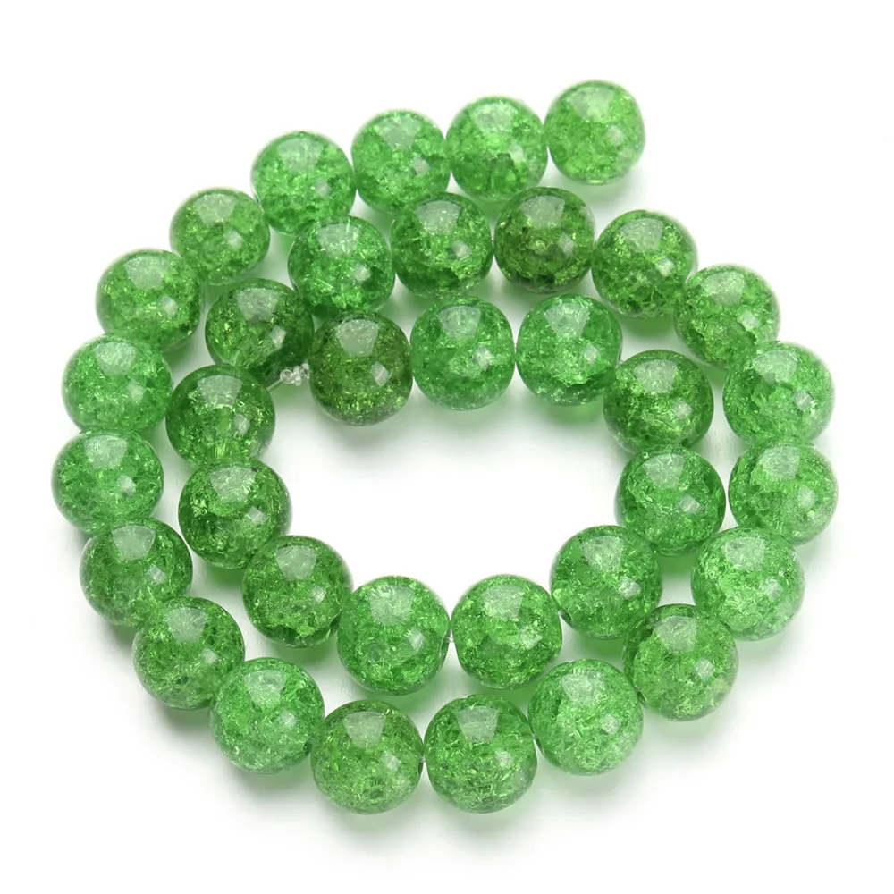 1Strand/lot Natural Cracked Quartz Crystals Round Popcorn Stone Loose