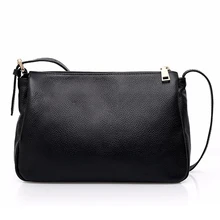 

Mini genuine leather shoulder bags soft cowhide black Crossbody bag