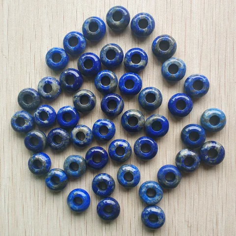 Moda de Alta Contas para Fazer Qualidade Natural Lapis Lazuli Forma Redonda Grande Buraco Encantos Pulseira 30 Pçs – Lote Atacado Livre 2020