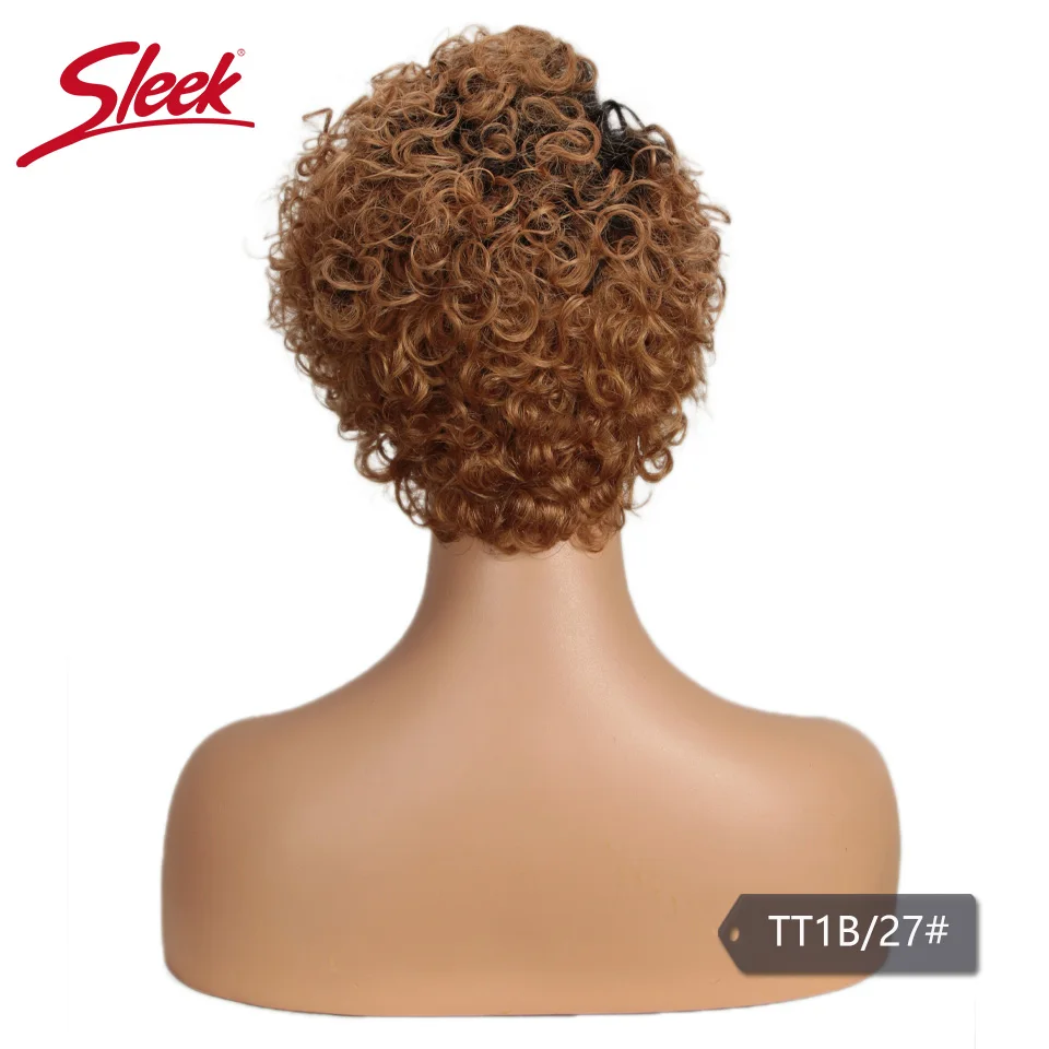 Гладкие короткие кружевные человеческие волосы парики для женщин Омбре бразильские кудрявые человеческие волосы парик Remy Бразильские Волосы Кудрявые кружевные парики - Цвет волос: TT1B-27