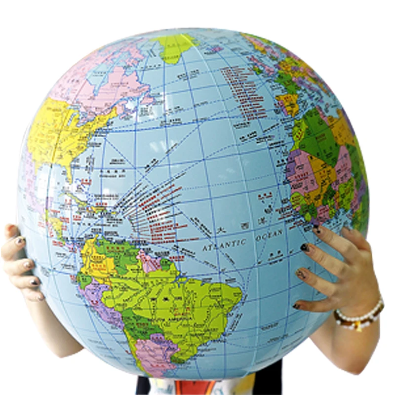 

54CM Inflatable Globe Map Ball Geography Learning Educational World Earth Ocean Beach Ball Kids Geography Educational Supplies