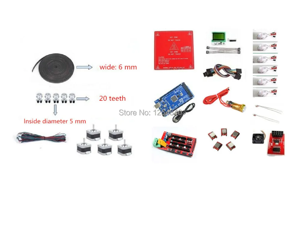 Ramps 1.4 + A4988 + Mega2560 R3 + LCD 12864 + NEMA 17 motores de passo