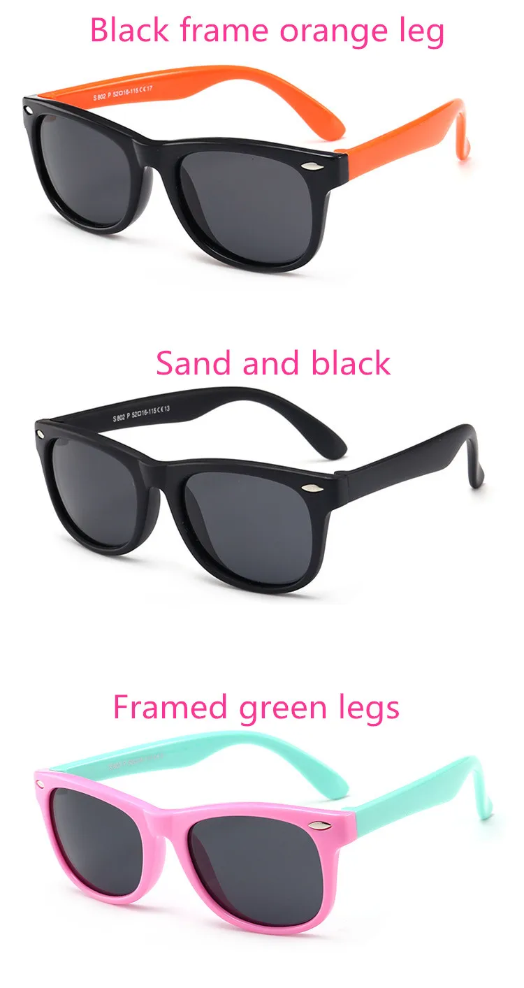ASUOP 2019 new silicone polarized children's sunglasses UV400 square men and women kids glasses brand designer soft sunglasses (12)