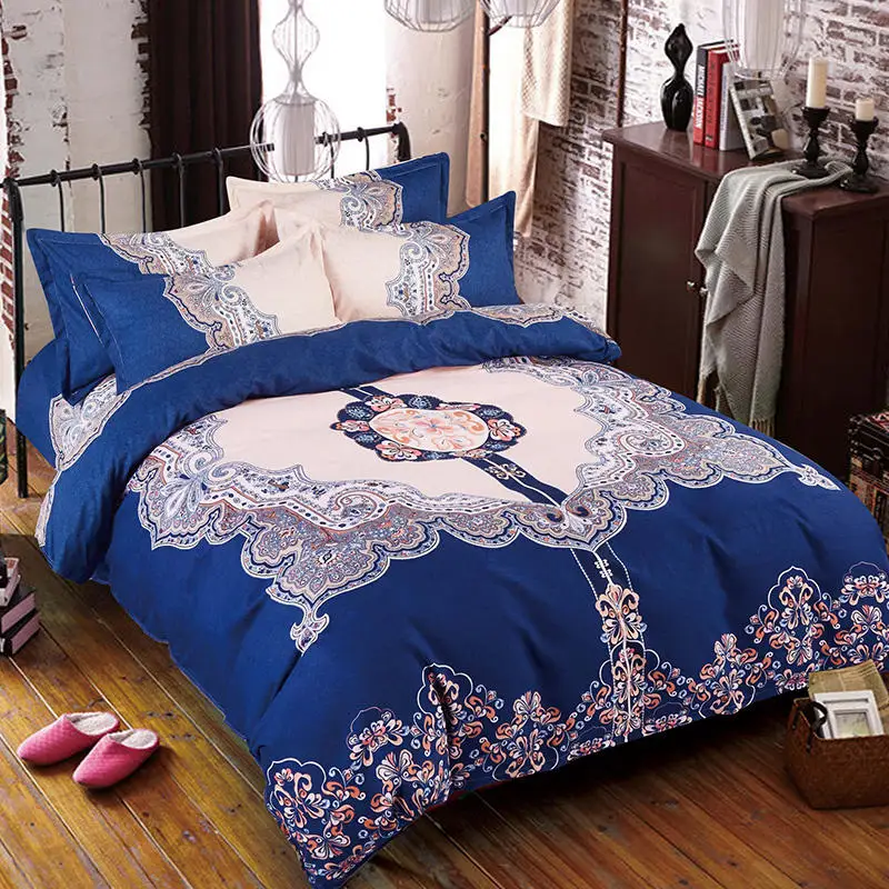 

Cotton Sanding Bedding Set 1 pcs duvet cover Flower Printing Duvet Cover/quilt cover/comforter cover King Size Free Shipping
