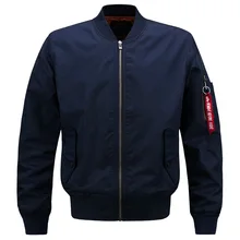 M-6XL 2017 Nuevos Hombres Chaqueta De Bombardero MA1 Ejército Militar Escudo Chaquetas Cuello alto Manga Cremallera Lateral Rompevientos Chaqueta Hombre