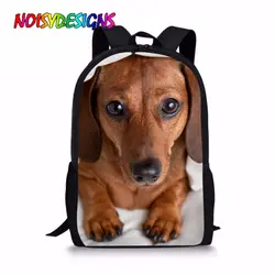 Бесшумный дизайн 3D Doxie Dachshund печать школьные сумки рюкзак для подростков мальчиков Милая школьная сумка "Собачка" Девочки Большая книга