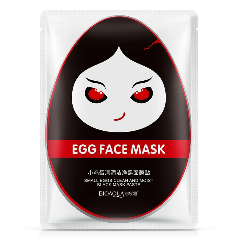 BIOAQUA 1 шт. яичная черная маска для лица Уход за кожей лица увлажняющая отбеливающая маска для контроля за маслом уголь помогает сохранить кожу чистой - Цвет: egg black
