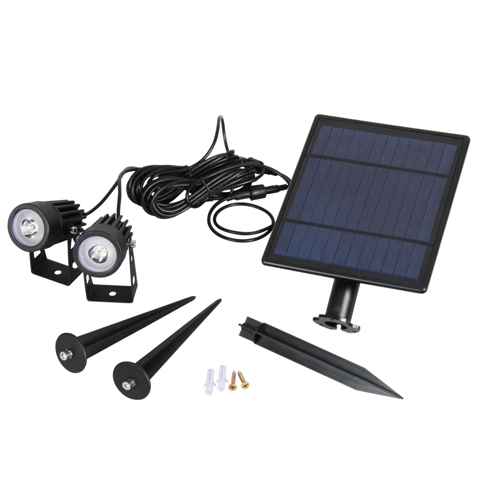 Solar ao ar T-sunrise Solar Powered Spotlight Luzes Brancas Quentes Painel Livre Iluminação Paisagem Quintal Jardim Árvore Separadamente Lâmpada 2 10 Lâmpadas solares