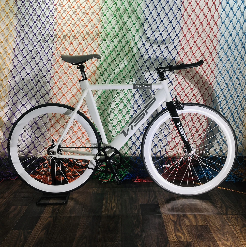 Cheap Fixie Bike 58cm frame single speed bike  Welding frame white color Aluminum alloy Customize Track Bicycle 700C wheel 1