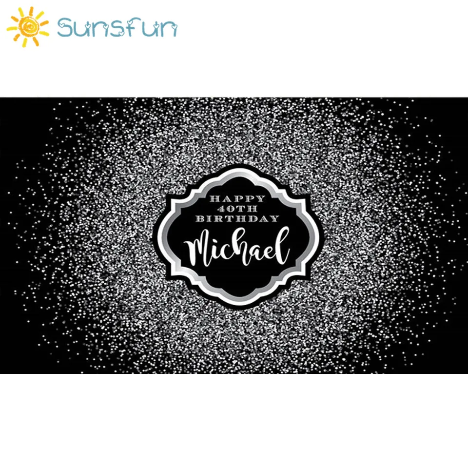 Sunsfun 7x5ft Black Silver Bokeh Party Wedding Backdrops Fantasy