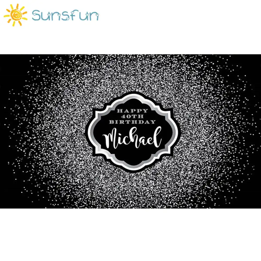 Sunsfun 7x5ft Black Silver Bokeh Party Wedding Backdrops Fantasy