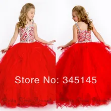 Бальное платье на тонких бретельках, платья на выпускной для девочки, с коротким шлейфом и оборками, платья из органзы с цветочным узором для девочек, украшенные бисером и кристаллами