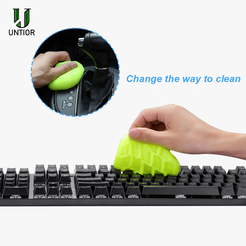 

UNTIOR Magic Keyboard Cleaning Mud Easy To Dust Removal Sticky Jelly Compound Gap Clean Slimy Gel Car Interior Laptop Clean Mud