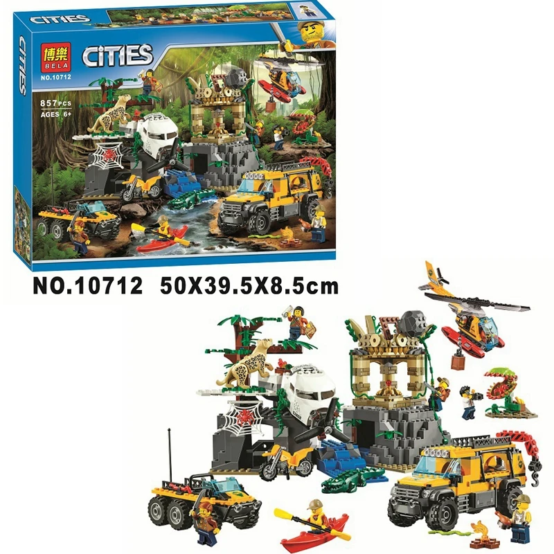 

10712 Ungle Jungle Exploration Site Diy City Jungle 60161 Building Block Toys Children's Gift City Compatible