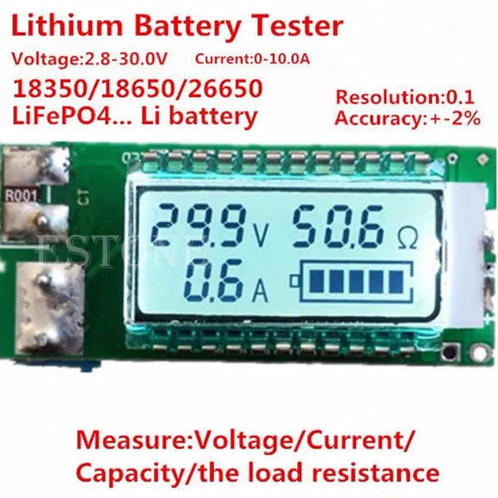 1 шт. литий-ионный аккумулятор 18650 тестер емкости тока детектор напряжения ЖК-метр