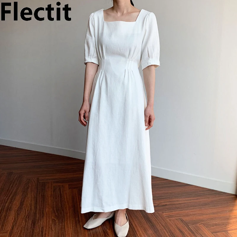 Flectit Retro White Maxi Dress Women ...