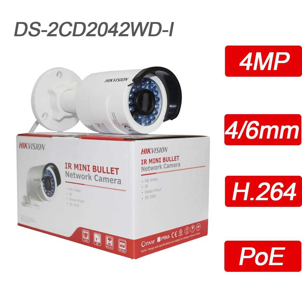 

Hikvision 4MP IR Bullet HD IP Camera PoE H.264 Onvif Home/Outdoor Video CCTV Security Surveillance Night Vision Cameras