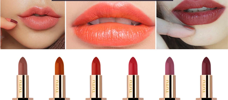 TUTU Velvet Lipsticks Long Lasting Sexy Shimmer Waterproof Nude Lip Stick Moisturizing Stars Matte Lipstick 6 Color Make-up Kit (2)