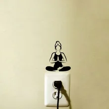 Moda yoga meditação decalques de parede vinil interruptor luz adesivos 5ws1007