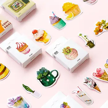 

45pcs/box Stationery Stickers Cute DIY Planet Sticky Paper Kawaii Moon Plants Stickers For Decoration Diary Scrapbooking