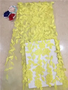 

2019 High Quality African Lace Fabric yellow French Net Embroidery Tulle Lace Fabric For Nigerian Wedding
