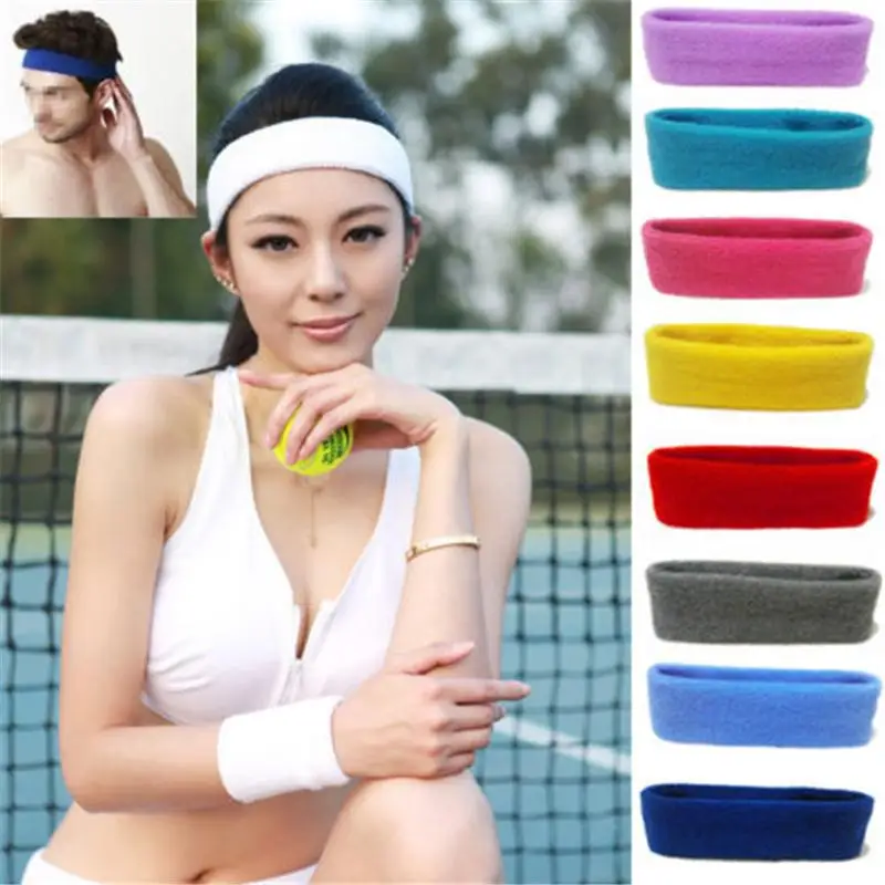 New Unisex Stretch Headband Gym Yoga Cotton Exercise Sports Sweat Head