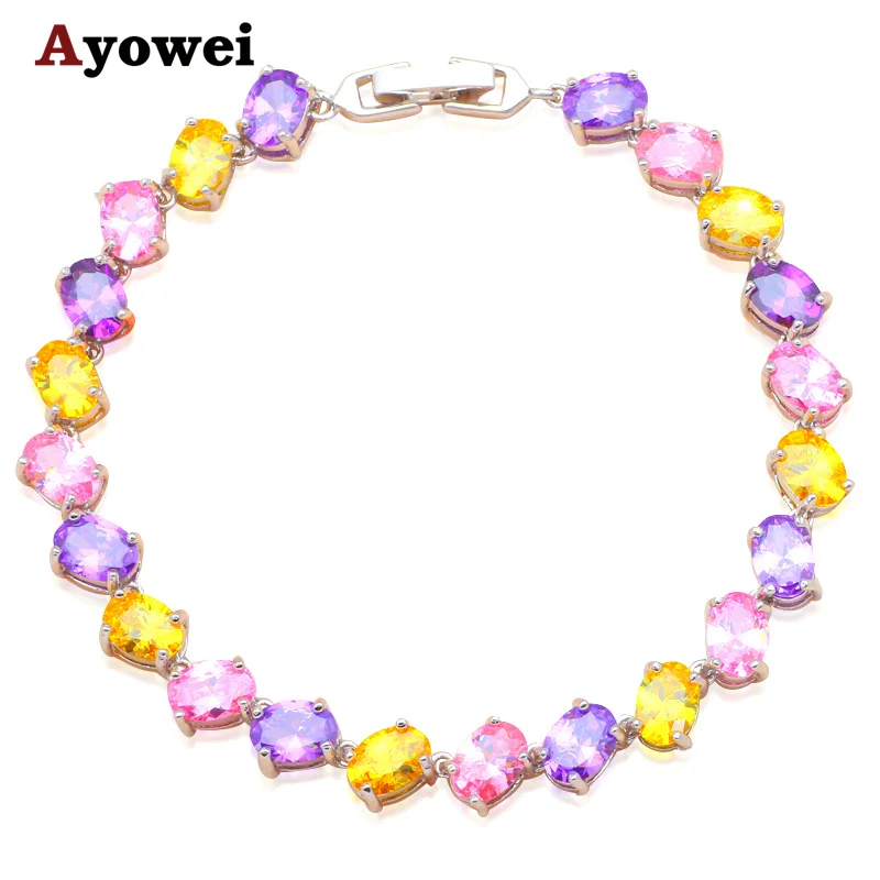 

Wonderful Gifts for Friends Color Crystal Charm Bracelets Silver Wholesale & Retail Fashion Jewelry TB853A