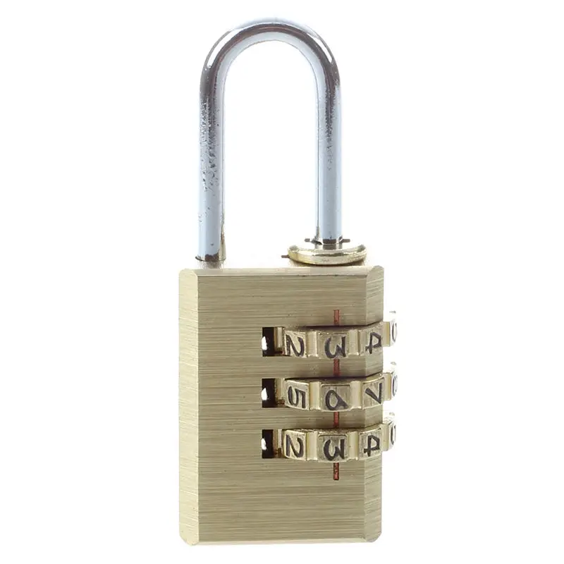 

3-D Brass Resettable Combination Padlock Backpack Luggage Coded Lock