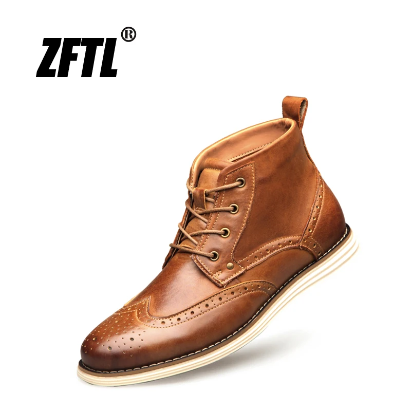 ZFTL New Men Bullock Boots Genuine Leather Man Martins Boots Casual Lace-up boots Big Size Male Handmade shoes High-top shoes 7 ZFTL New Men Bullock Boots Genuine Leather Man Martins Boots Casual Lace-up boots Big Size Male Handmade shoes High-top shoes 7