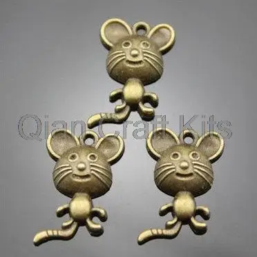 

200 шт. kawaii мышь милые животные античная бронза 20*14 мм Цинк Подвеска из сплава DIY принадлежности для ювелирных изделий Аксессуары AY0461