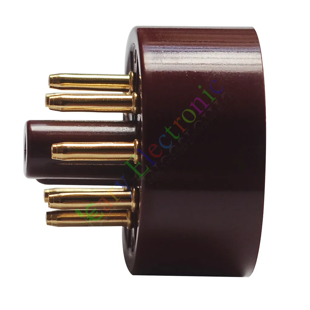 Wholesale and retail 60pc 8Pin Red Gold Bakelite Vacuum Tube sockets Fr