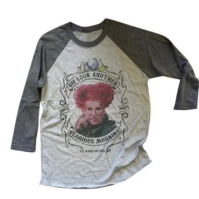 halloween plus size women t shirt 34 raglan sleeve o neck letter