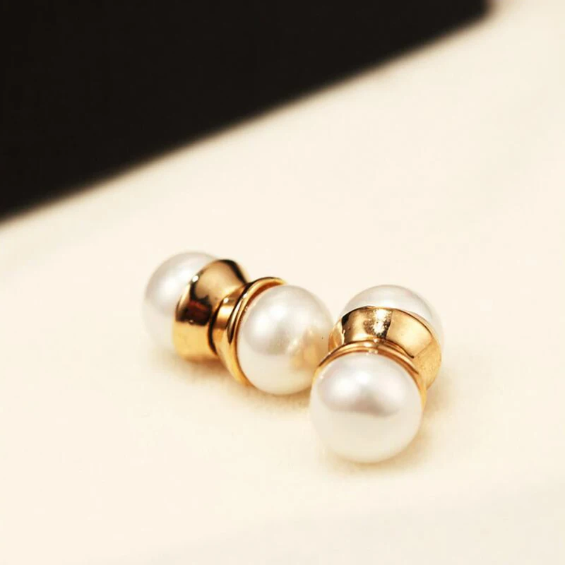 Fashion Simulated Pearl Stud Earrings For Woman Brand Before And