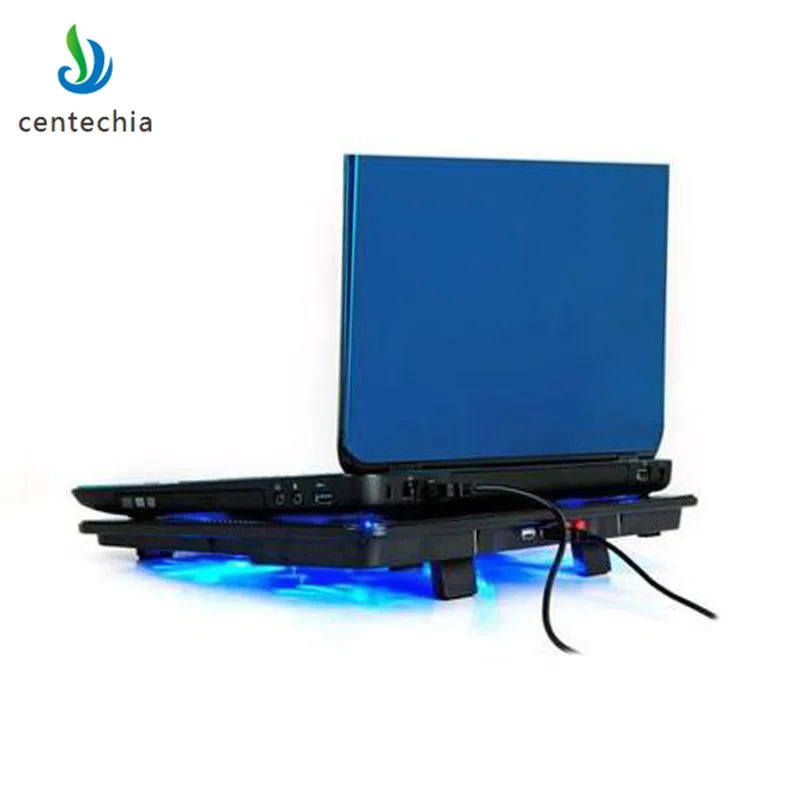14-17 дюймов охлаждающая подставка для ноутбука внешний охладитель двойной USB вентилятор с 5 вентиляторами черная подставка Тихая подставка для ноутбук Laptop персональный компьютер