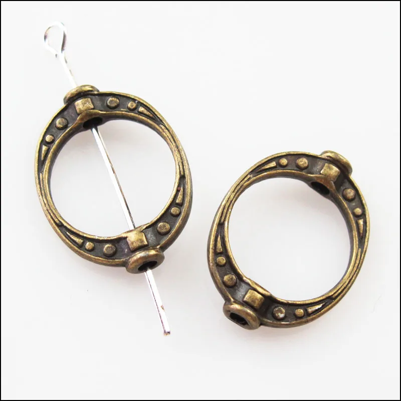 

New 12Pcs Antiqued Bronze Tone Oval Dots Spacer Frame Beads Charms 14.5x19.5mm