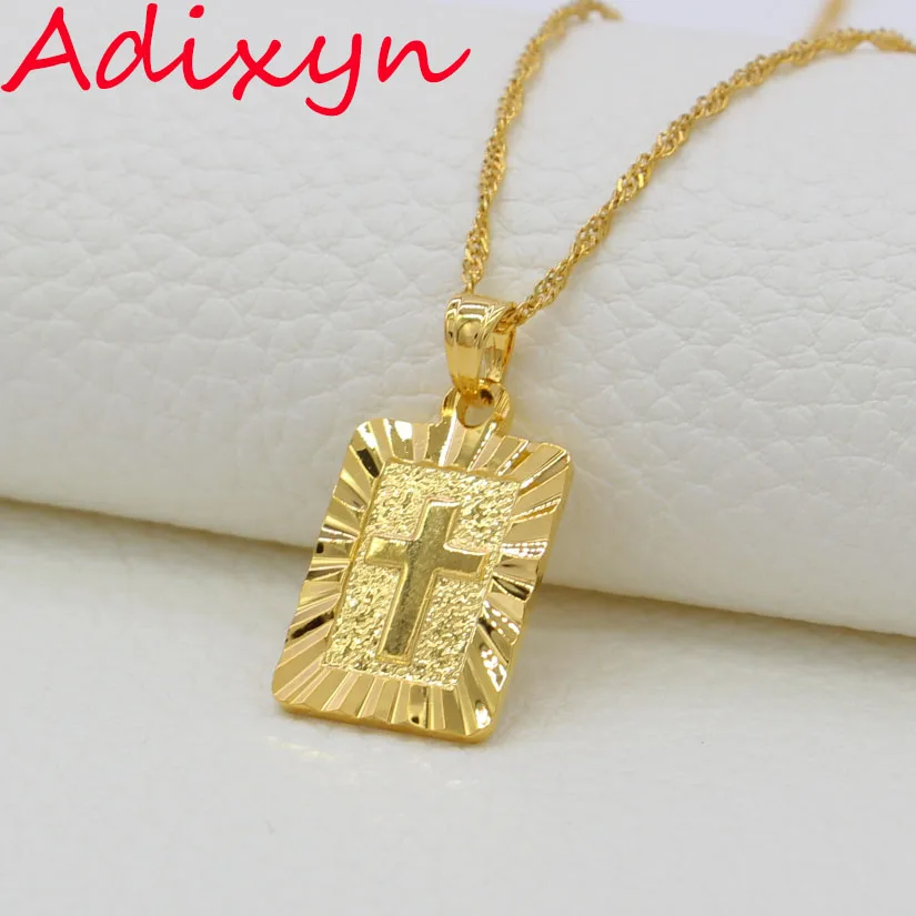 

Adixyn Cross Necklace & Pendant Fashion Christian Jewelry Gold Color/Copper Women/Men Christmas Gifts