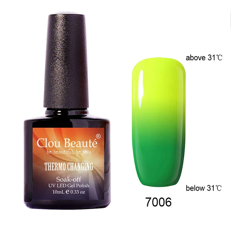 Clou Beaute 10 мл меняющий температуру Гель-лак 48 цветов УФ-гель для ногтей отмачиваемый гель лак для Ногтей Стойкий лак - Цвет: 7006