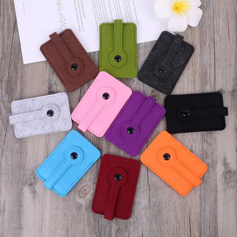 

THINKTHENDO Unisex Car Key Cover Wallet Solid Color Felt Keychain Holder Pocket Keys Organizer Pouch Bag Mini Key Wallets