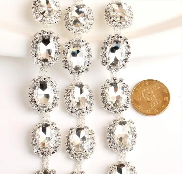 

Free Shipping 5 yards Crystal Rhinestone Trim, Rhinestone Applique, Bridal Applique,Wedding Applique,Rhinestone Chain TONG016