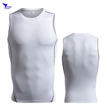 Майка для тренировки быстросохнущая Мужская s компрессионный жилет для бега тренировочные фитнес-колготки мужские рубашки без рукавов дышащая Спортивная одежда для тренажерного зала