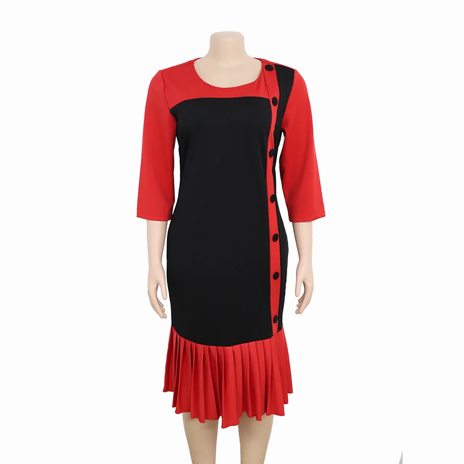 Африканские платья для женщин Дашики Новая мода стиль элегантный Африканский женский размера плюс миди платье L-3XL африканская одежда - Цвет: Красный