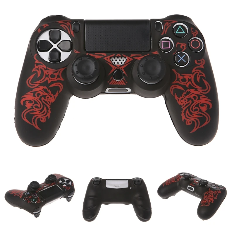 New 1pc Silicone Gamepad Cover Sleeve Case With 2 Joystick Cap For PS4 Controllerin Gamepads